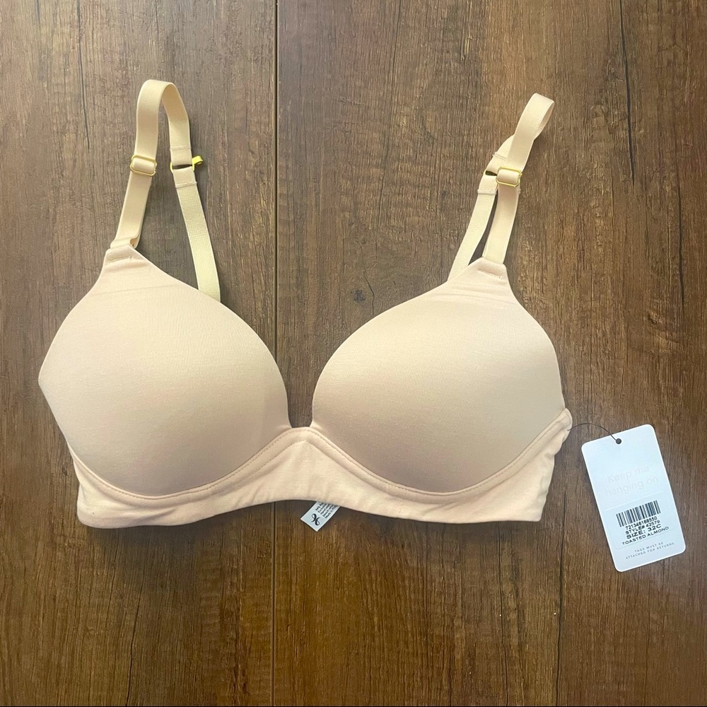 Lively The Deep V No-Wire Push-Up Bra in Toasted Almond 32C, New with tags